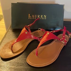 Red Ralph Lauren sandals, size 11, like new